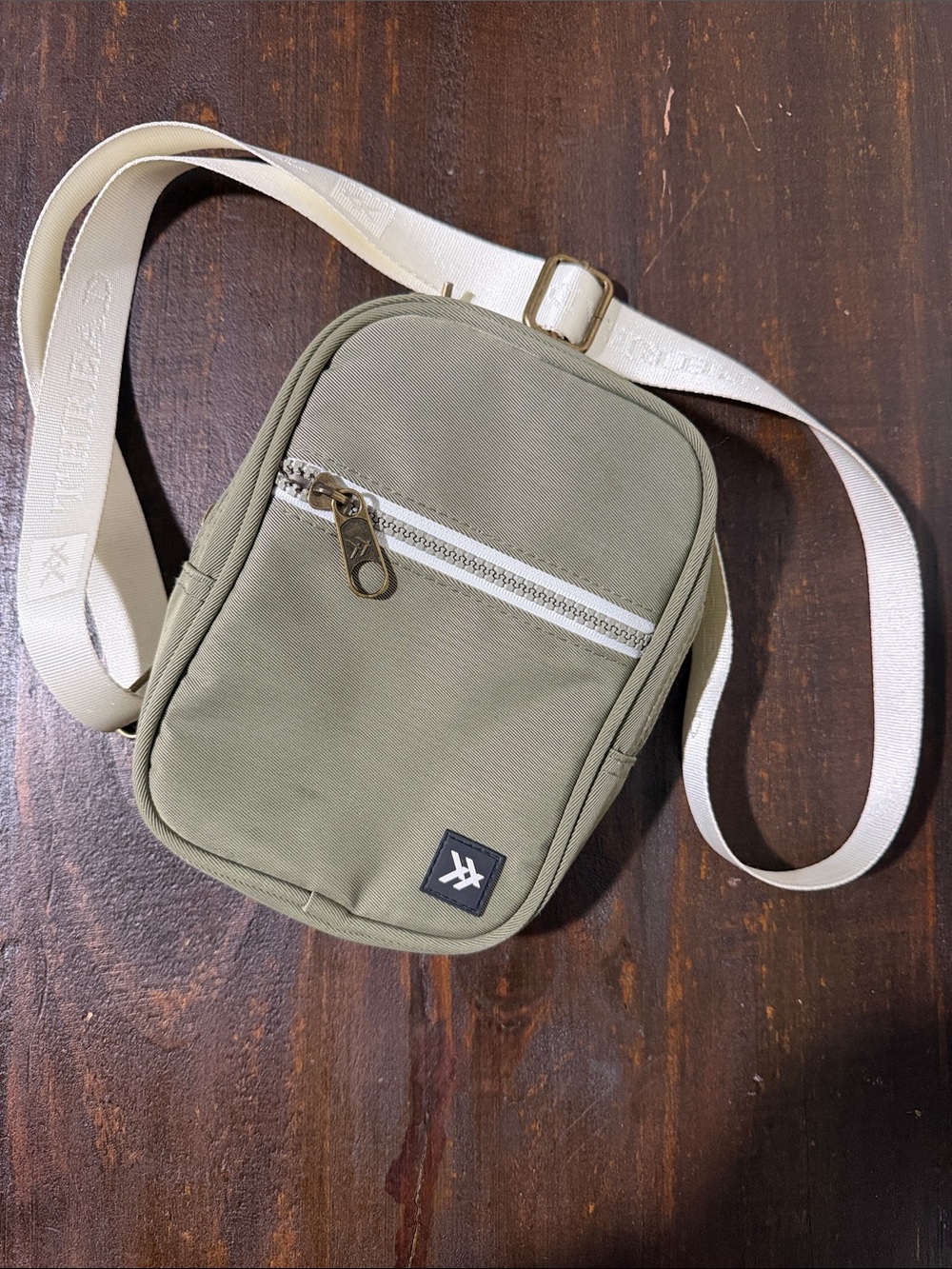 Thread & Supply Olive Green Crossbody with Cream Strap